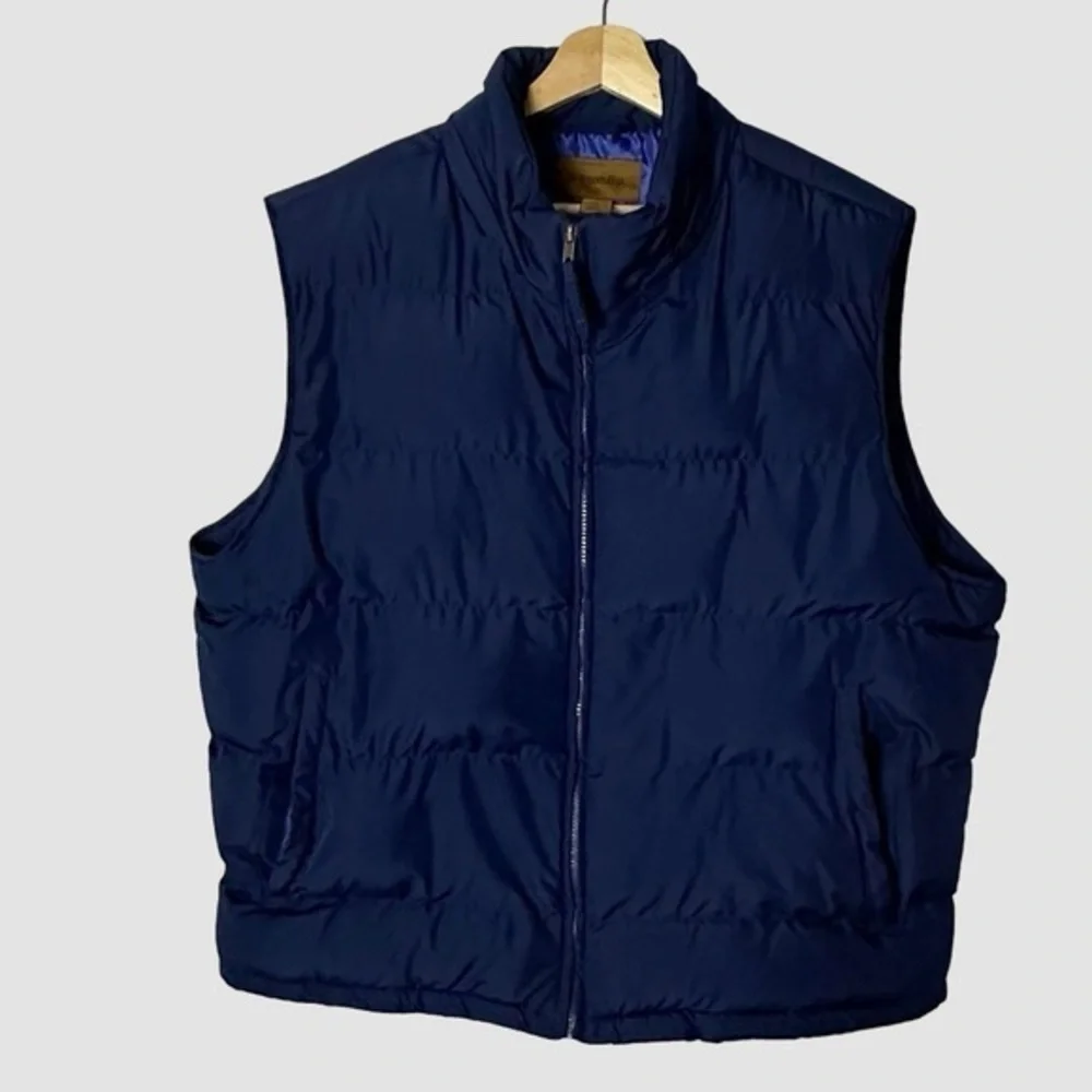 Saddlebred Puffer Vest XL Navy Zip Front Lightweight Quilted Outdoor